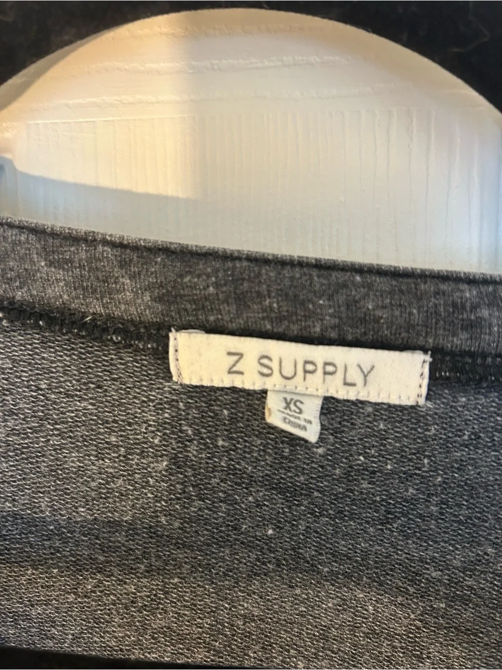 Z Supply Charcoal Button-Front Tie-Waist Dress - Picture 3 of 3